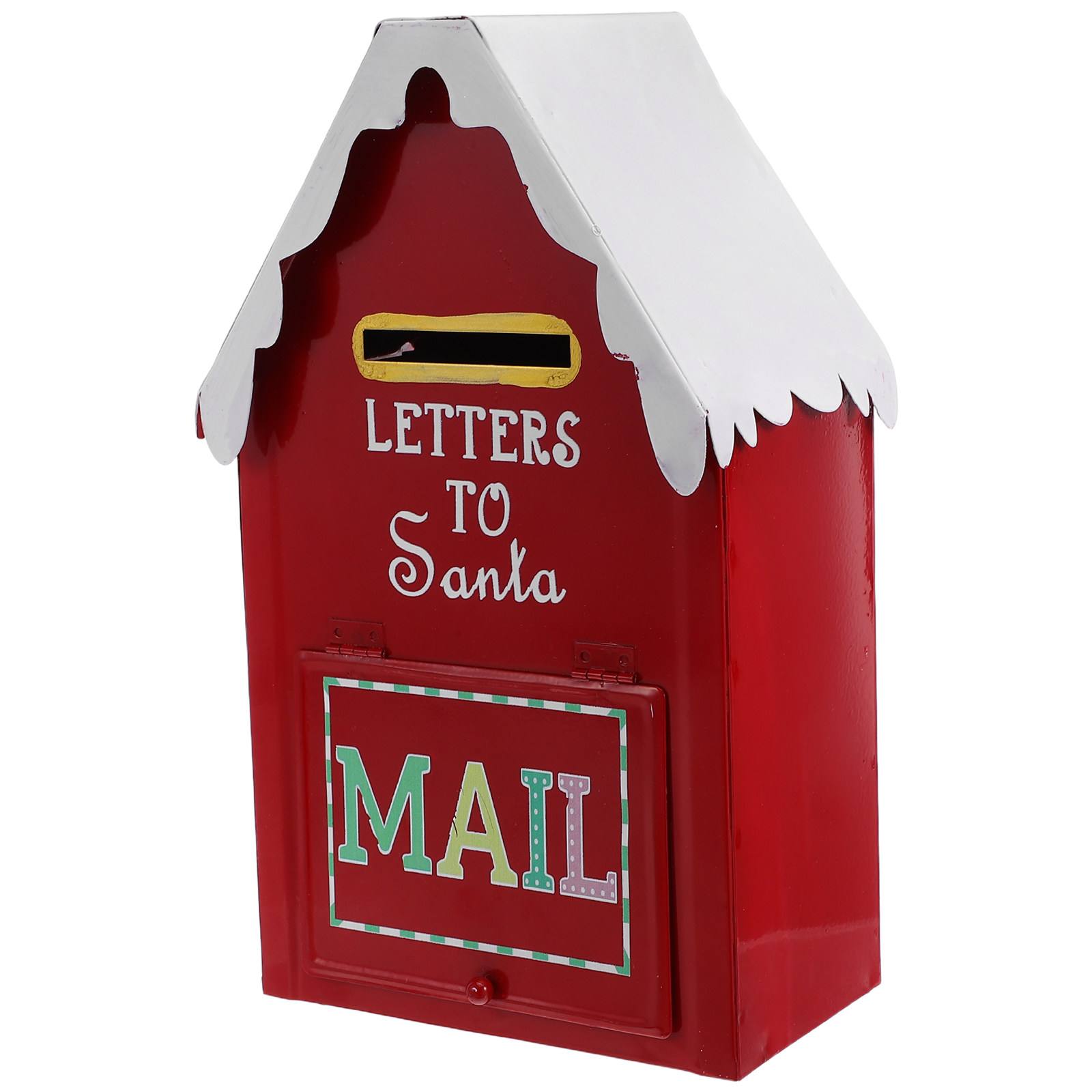 Vintage Collectible Santa - Red Christmas Mailbox Santa Mailbox Metal