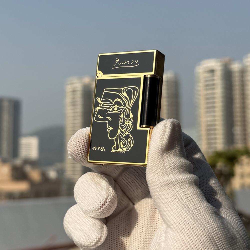 Vintage Collectible Lighters - Refillable Gas Lighter Vintage Picasso Brass