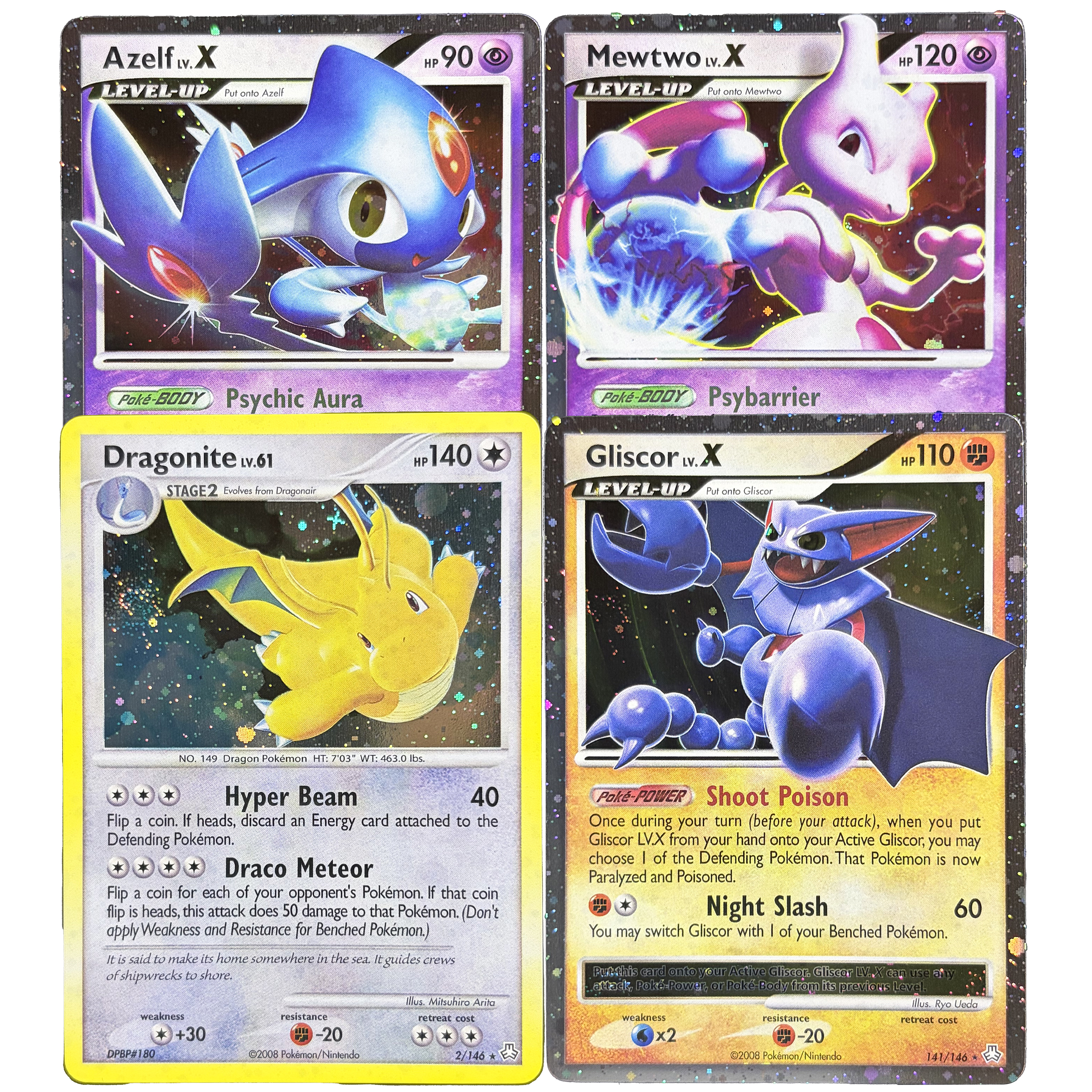 Vintage Collectible Cards - 4PCS PKM TCG Diamond & Pearl