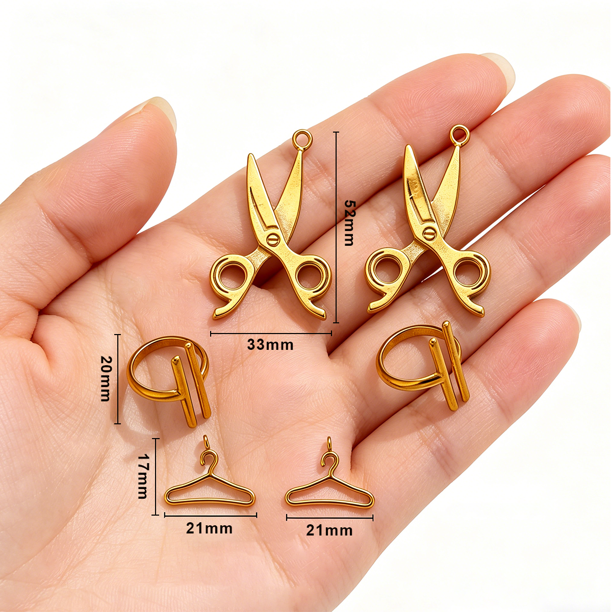 Vintage Collector - 2pcs Stainless Steel Vintage Scissor Pendant