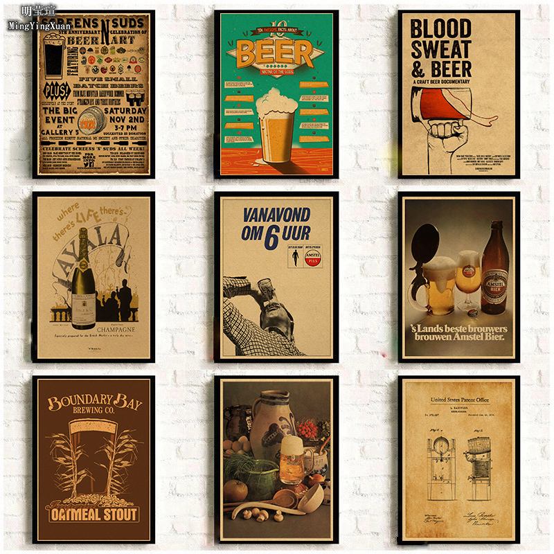 Collectible Vintage Wine - Vintage Beer Wine Drink Chart Collection