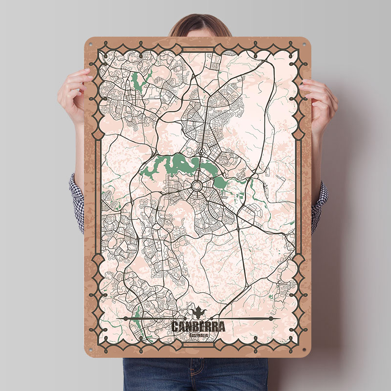 Canberra City Map Tinplate Pos - Canberra Vintage & Collectible Centre Reviews review and price