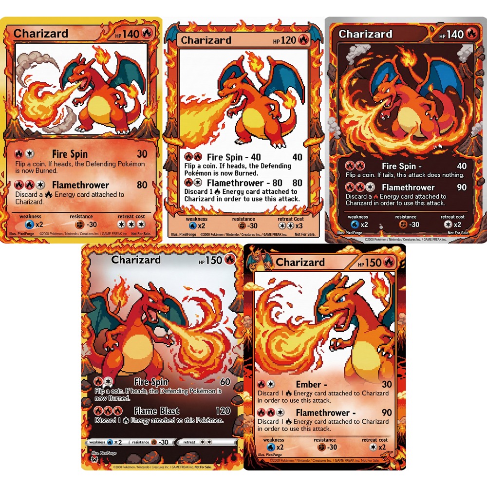 5Pcs Pokemon Cards Charizard G - Vintage Collectible Cards review and price