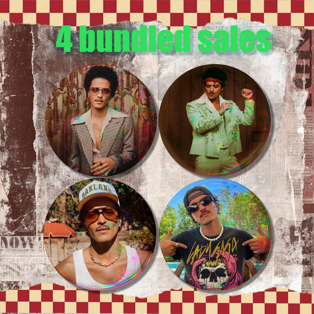 B-Bruno Mars 24K Magic Vintage - Vintage Collectible Buttons review and price