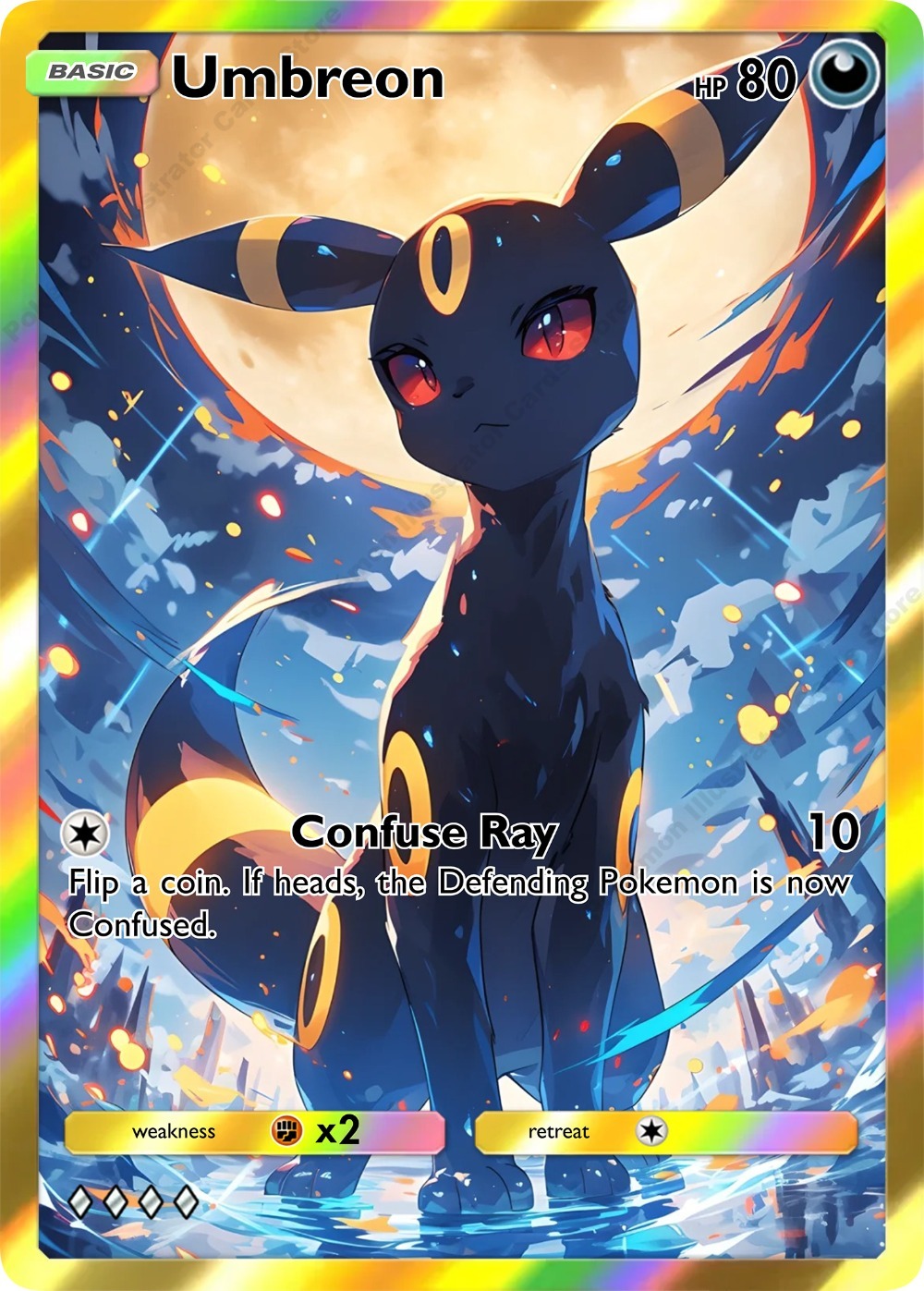 5Pcs Pokemon Cards Umbreon Rar - Vintage Collectible Cards review and price
