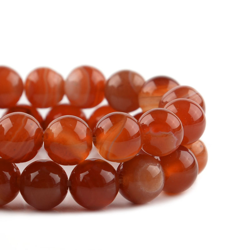 1 Strand Red Striped Agate Nat - Vintage Collector review and price