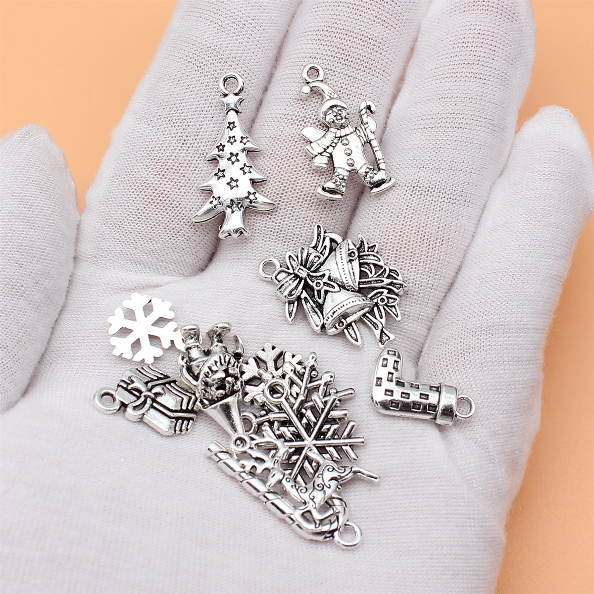 12pcs Antique Silver Color Chr - Vintage Collectible Santa review and price
