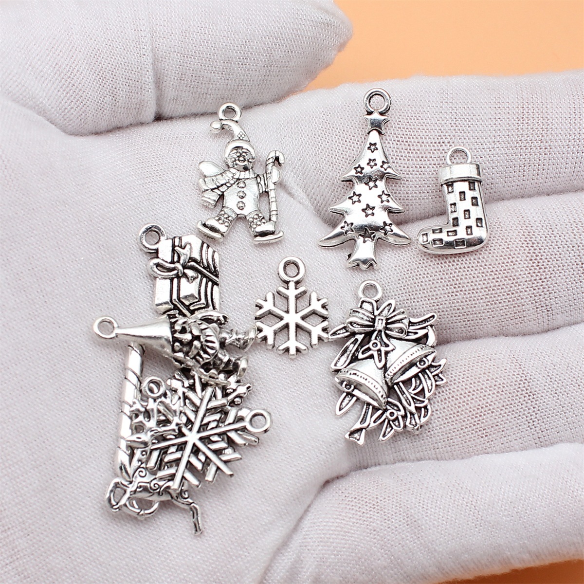 12pcs Antique Silver Color Chr - Vintage Collectible Santa review and price