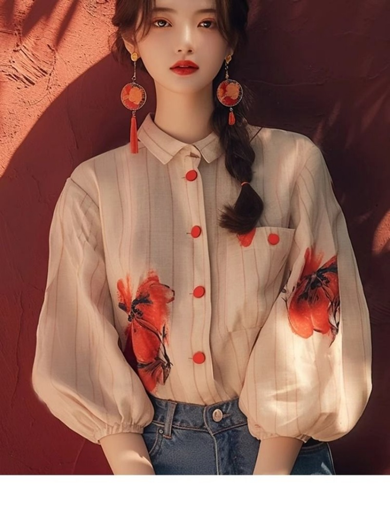Vintage Women's Shirts Printed - Vintage Collectible Buttons review and price